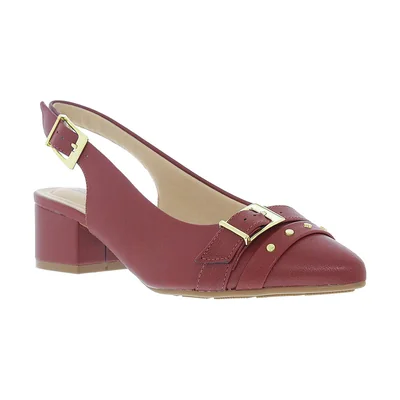 Zapatilla Destalonada con Hebilla Rojo Obscuro Modare para Mujer