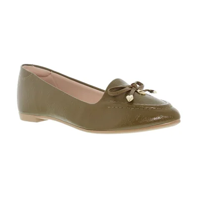 Balerina Puntal con Moño Verde Moleca para Mujer