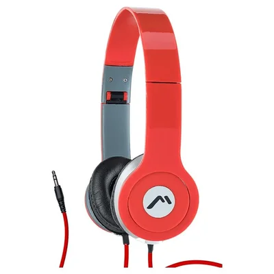 Audifonos Mitzu MH5026RD Diadema Rojo Plegables Aislantes -end