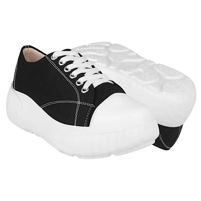 TENIS CASUALES DAMA STYLO 580 TEXTIL NEGRO