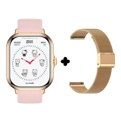 Smartwatch Nu Nordic Hello Kitty Color Rosa Con Correa Extra