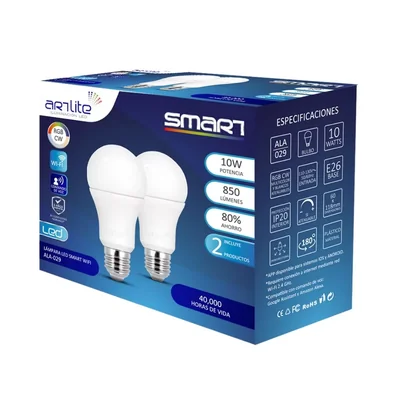 Paquete De Focos Led Smart Wifi 10w Rgb Cw