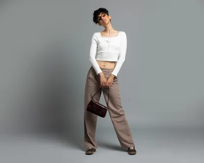 Pantalón Ancho Strona Caqui para Mujer