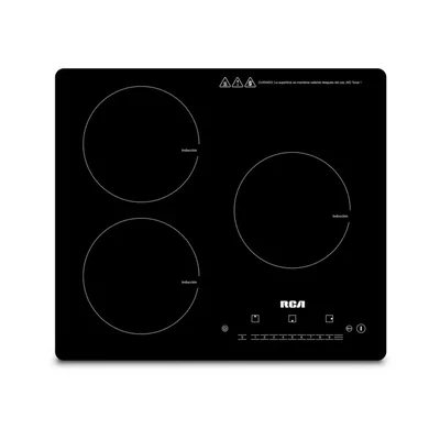 RCA Parrilla Triple de Inducción RC-12A6 con 3 Quemadores, Control Táctil, Sensor de Temperatura y Temporizador, con Sistema de Seguridad Avanzado