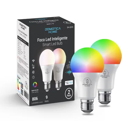 Focos Inteligentes Led Wifi Domotica Home Multicolor Luz Blanca Fría y Cálida Regulable Rango 2700k A 6500k 2 Piezas