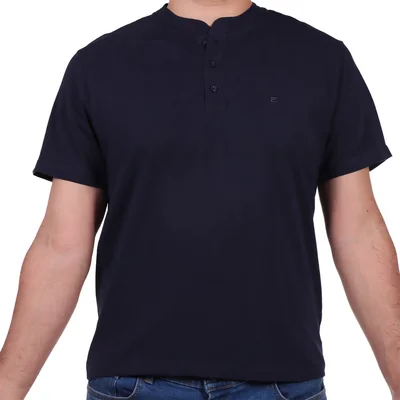 Playera Henley Manga Corta Spandex Ted Lapidus para Hombre