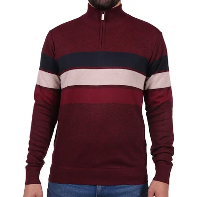 Suéter Rayas Medio Cierre Casual Ted Lapidus para Hombre