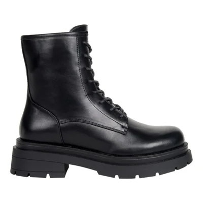 Bota de mujer, de tipo militar, con suela track, acabado napa, color negro, mod. 1333249