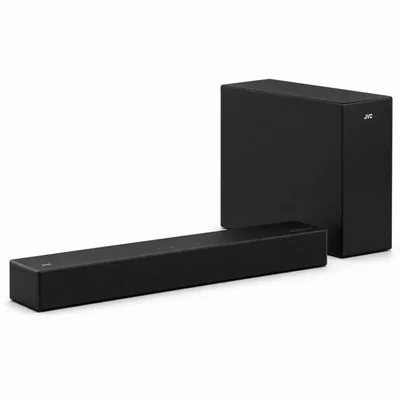 JVC Soundbar 2.1 Canales con Subwoofer Inalámbrico Dolby Atmos Bluetooth 5.3 HDMI ARC Optical Input Roku TV Ready Modelo SB542R