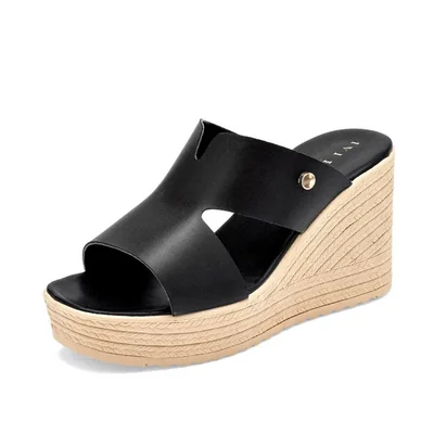 Ivi Love sandalia cuña para mujer negro cod 140905-E