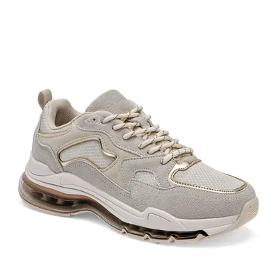 Clasben tenis para mujer beige dorado cod 141180-E