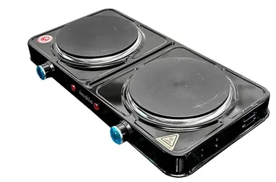 Parrilla Eléctrica Dos Platos Negra Marca DECAKILA Modelo KUCC005B