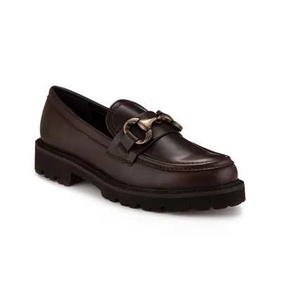 Mocasín con Herraje Gillio Café para Mujer