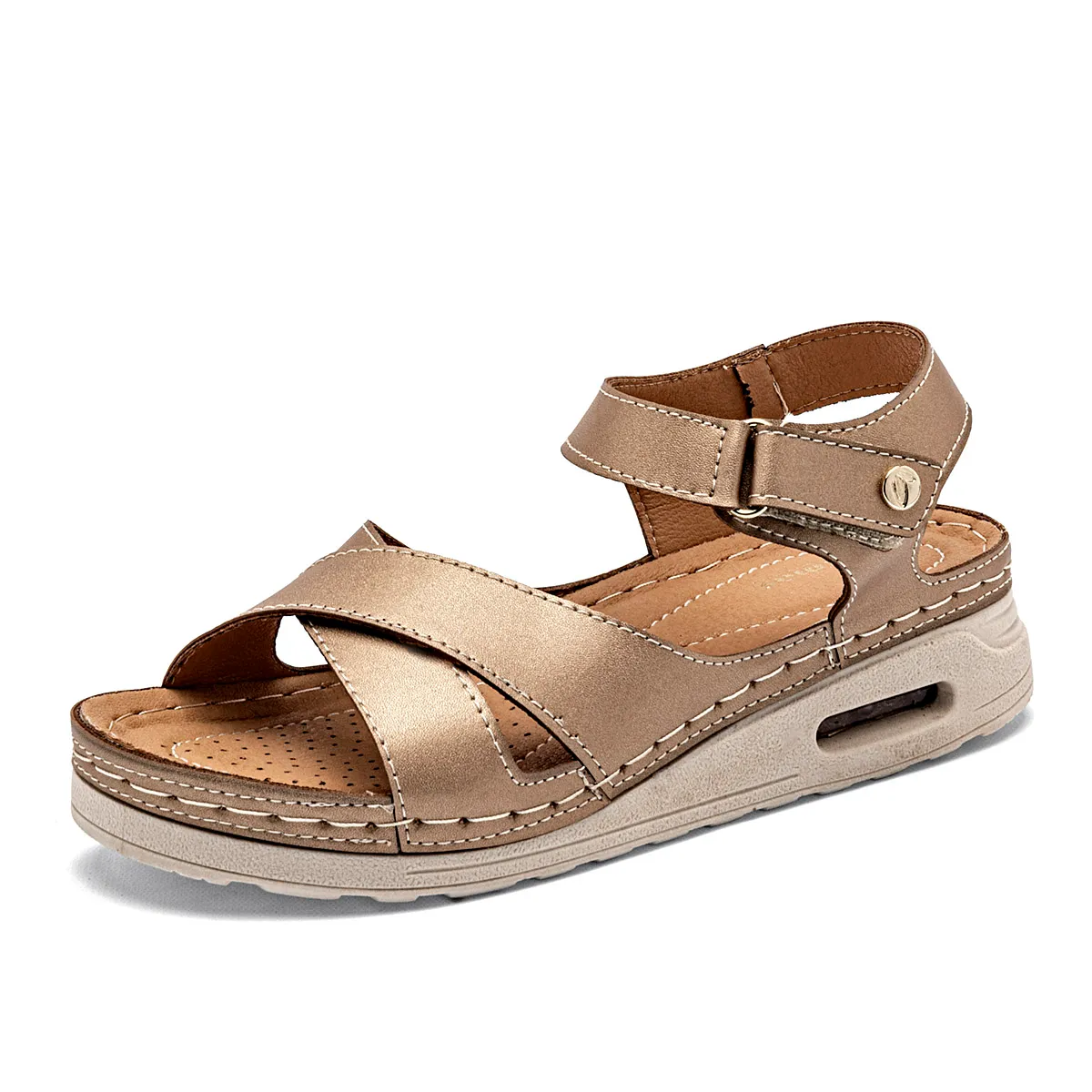 Flexmas Sandalia para mujer dorado, Cod.129165CE