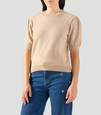 Blusa lisa manga corta Mujer
