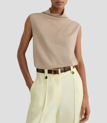 Blusa lisa sin mangas Mujer