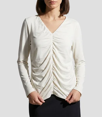 Blusa lisa manga larga Mujer