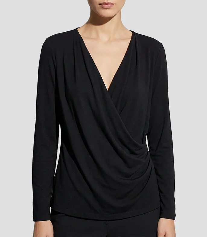Blusa lisa manga larga Mujer