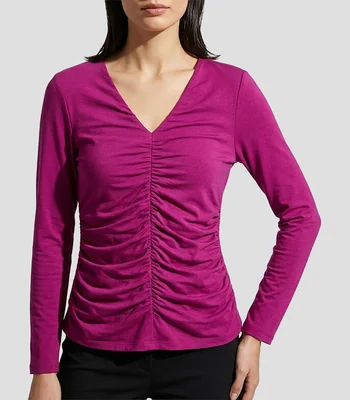 Blusa lisa manga larga Mujer