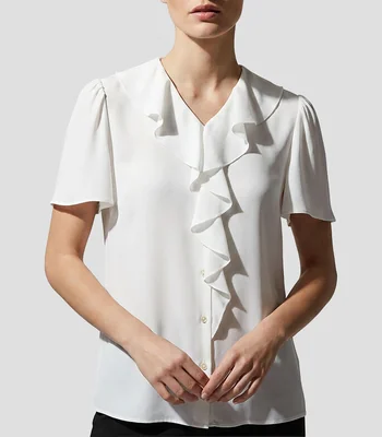 Blusa lisa manga corta Mujer