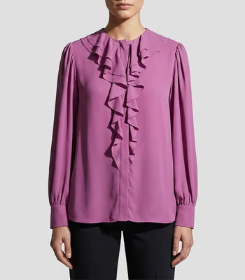 Blusa lisa manga larga Mujer