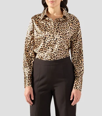 Blusa estampada manga larga Mujer