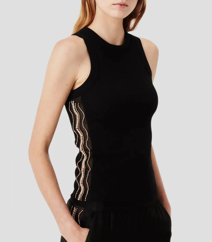 Tank top liso sin mangas Mujer
