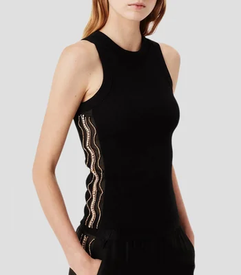 Tank top liso sin mangas Mujer