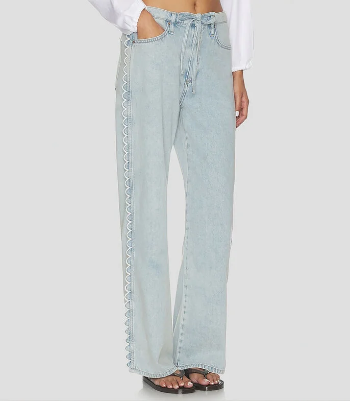 Jeans Phoebe Drawstring wideleg Mujer