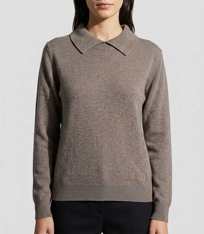 Suéter cuello tipo polo Mujer