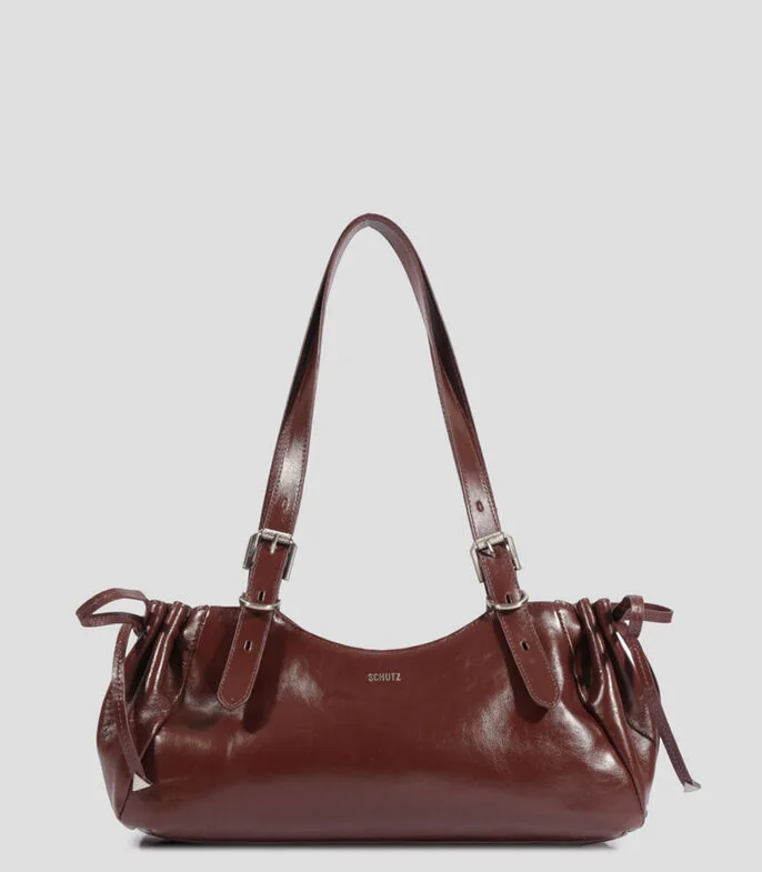 Bolsa Shoulder negra en piel Mujer