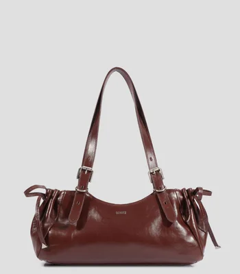 Bolsa Shoulder negra en piel Mujer