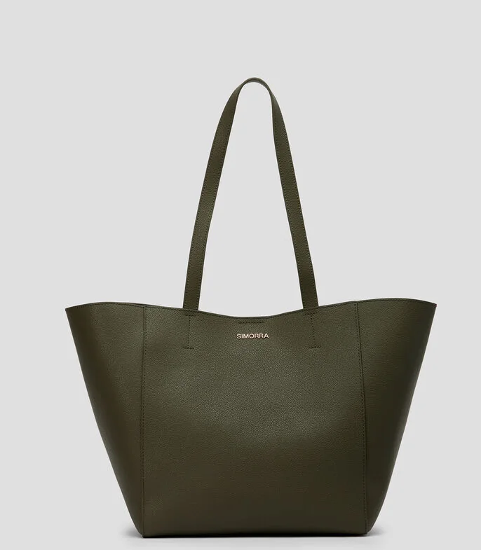 Bolsa tote lisa con detalle texturizado Mujer
