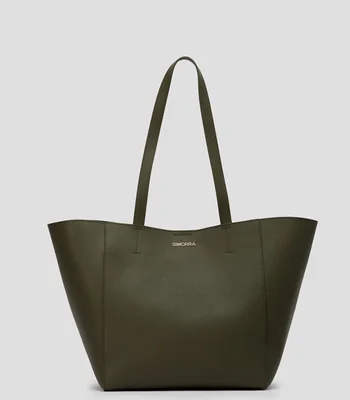 Bolsa tote lisa con detalle texturizado Mujer