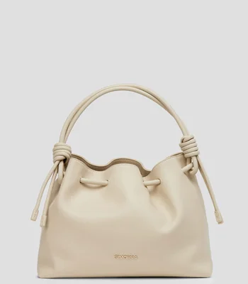 Bolsa bucket lisa con detalle texturizado Mujer
