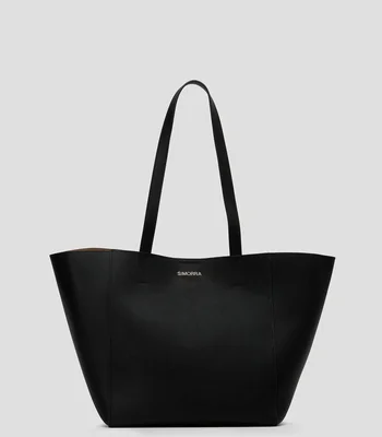 Bolsa tote lisa con detalle texturizado Mujer