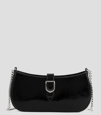 Bolsa Shoulder en cuero de vaca Janis Vintage Patent lisa Mujer