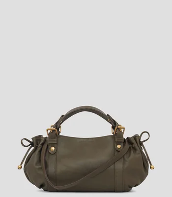 Bolsa hobo verde olivo en piel 12H Mujer