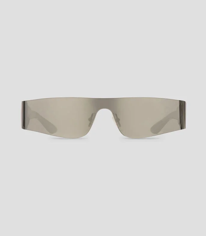 Lentes de sol rectangulares Mono plateados Mujer