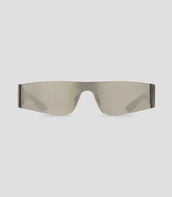 Lentes de sol rectangulares Mono plateados Mujer