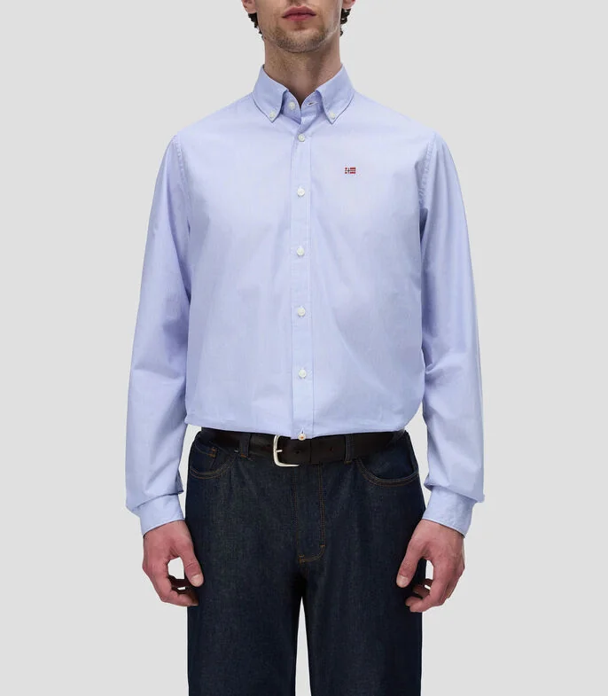 Camisa con líneas manga larga Hombre