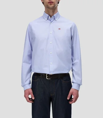 Camisa con líneas manga larga Hombre