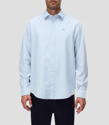 Camisa de rayas manga larga Hombre
