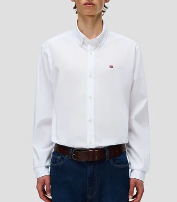 Camisa liso manga larga Hombre