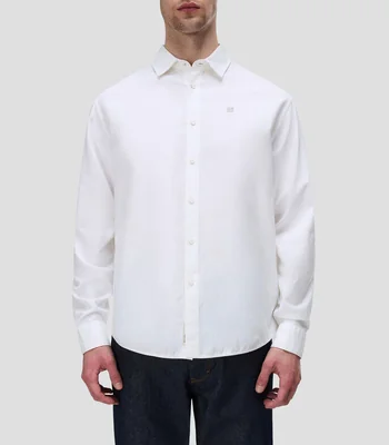 Camisa lisa manga larga Hombre
