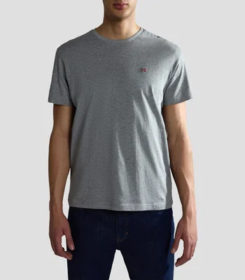 Playera cuello redondo manga corta Salis jaspeada Hombre