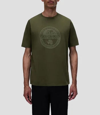 Playera cuello redondo manga corta estampada Hombre
