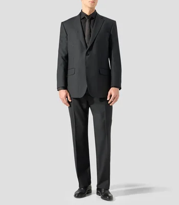 Traje de lana corte regular liso Hombre