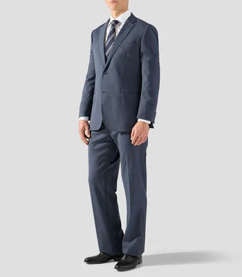 Traje de corte regular con microdiseño Hombre