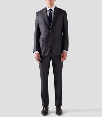 Traje de corte regular con cuadros Hombre